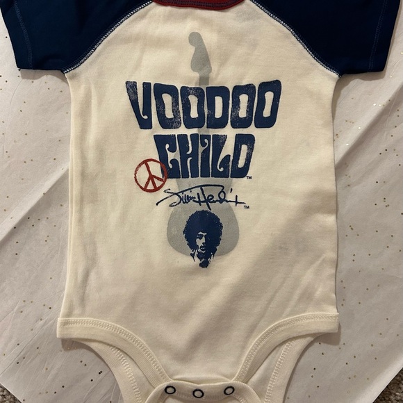 NWOT JIMI HENDRIX SHORT SLEEVE ONESIES ADORABLE 9-12 months - Picture 5 of 6